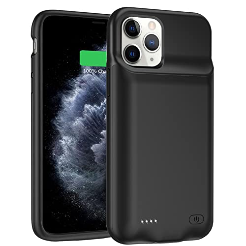 Upgraded 10000mAh High Capacity Rechargeable Portable Protective Extended Charger for iPhone 11 Pro Max (6.5 inch) - Compatible with iPhone 11 Pro Max - Charging Case & Carplay (Black)