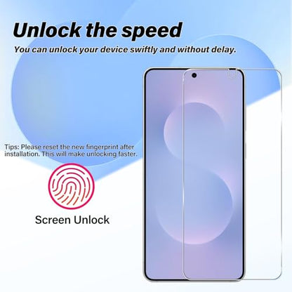BIGFACE Galaxy S25 Edge Tempered Glass Screen Protector + Camera Lens Protector [2 + 2 Pack][Case Friendly][Anti-Scratch][Ultrasonic Fingerprint Unlock] HD Protective Film for Samsung Galaxy S25 Edge - size: Galaxy S25 Edge(6.7'')