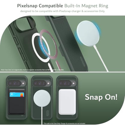 TUDIA MergeGrip [Compatible with Magsafe & Pixelsnap] Cases for Google Pixel 10 / Pixel 10 Pro Case 2025 – [Military Grade Drop Tested] Dual Layer Slim Shockproof Heavy Duty Protection - Pine Green - color: Pine Green, size: Pixelsnap 10 / 10 Pro