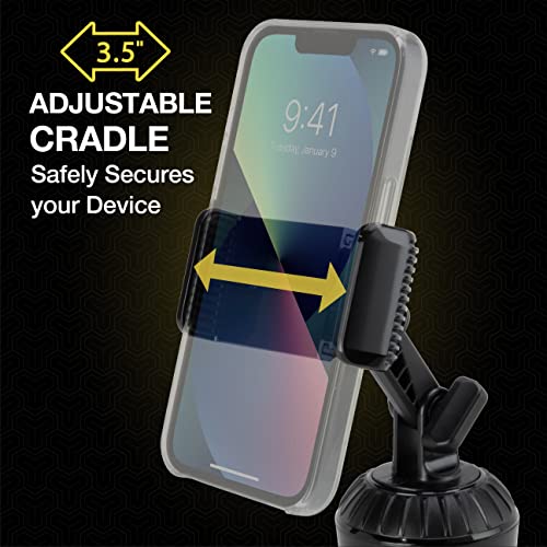 Scosche UHCUP2M-SP1 Universal Cup Phone Holder Mount with Adjustable Arms and Adjustable Base, Expands to Fit Cupholder, 360 Degree View Rotation - style: Cup Holder