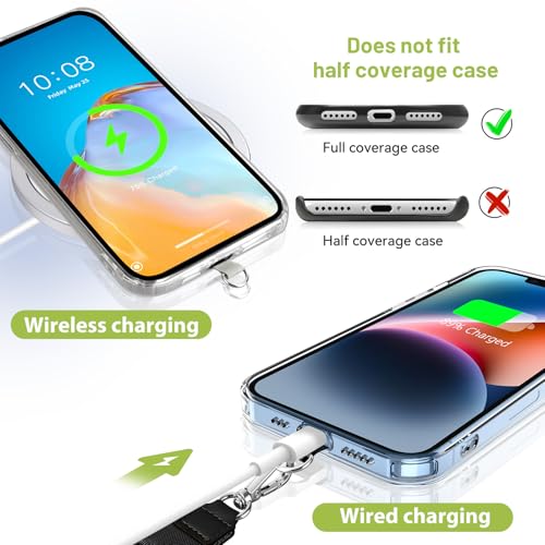takyu Phone Lanyard, 2 Pack Crossbody Anti-Drop Neck and Wrist Strap with 2 Pcs Tether Patches, Secure Hands-Free Compatible for iPhone Samsung Perfect for Nurses, Teachers, Travel, Hiking Black+Gray - color: Black + Grey