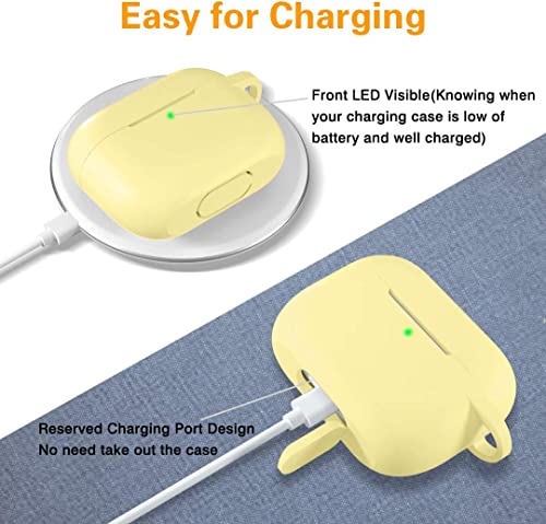 Lerobo for AirPods Pro 2 Case with Keychain, Cream Yellow - color: Cream Yellow