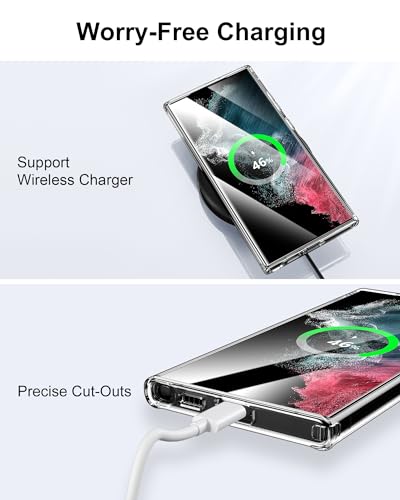 HOOMIL Case for Samsung Galaxy S22 Ultra 5G 6.8-Inch, Non-Yellowing, Drop Protection, Anti-Scratch Transparent Hard Back Phone Cover - Crystal Clear - color: Clear, size: Samsung Galaxy S22 Ultra
