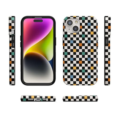 Casely iPhone 15 Plus Case | Old Skool | Retro Checkerboard | Compatible with MagSafe | Classic Ultra Slim Design - color: Old Skool | Retro Checkerboard