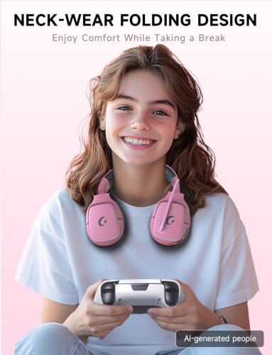 Gvyugke 2.4GHz Wireless Gaming Headsets for PS5, PS4, PC, Switch, BlushPink - color: Blush Pink