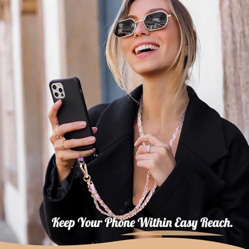 TiMOVO Phone Lanyard Metal Chain Crossbody, Light Purple - color: Light Purple, size: Standard