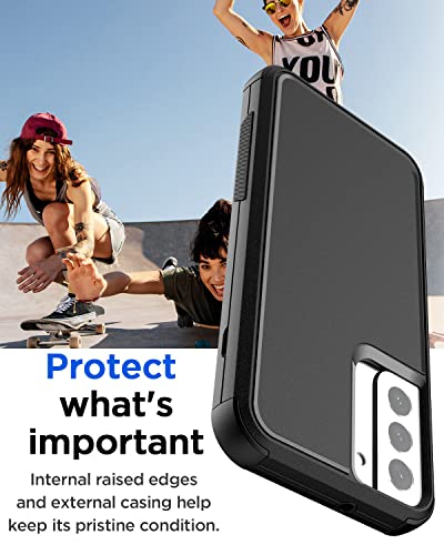 AICase for Galaxy S22 Case,Heavy Duty Rugged Pocket-Friendly Phone Case,Durable Military Grade Protection Shockproof/Drop Proof/Dust-Proof Protective Cover for Samsung Galaxy S22 6.1“ (Black) - color: Black Case