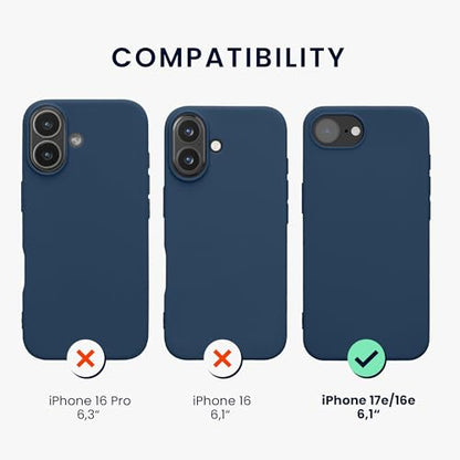 kwmobile Case Compatible with Apple iPhone 17e / iPhone 16e Case - Soft Slim Protective TPU Silicone Cover - Navy Blue - color: navy blue