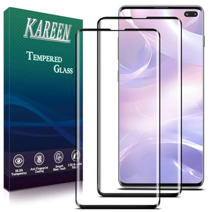 KAREEN 2 Pack Screen Protector for Samsung Galaxy S10 Plus Tempered Glass - size: Galaxy S10 Plus 6.4-inch