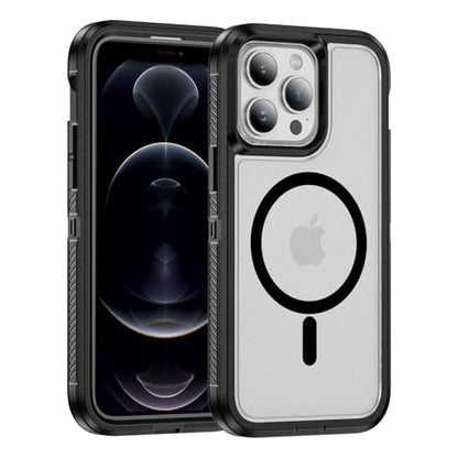 Magnetic for iPhone 13 Pro Case, Compatible with MagSafe, Shockproof Dustproof Drop Proof, Military Grade Double Layer Protection, Black/Clear - color: Magnetic Black/Clear, size: iPhone 13 PRO