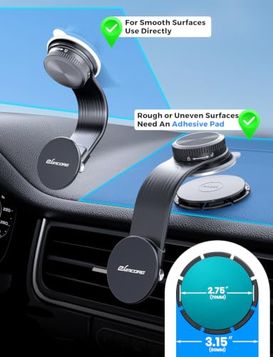 Magsafe Car Mount, Bendable Alloy Arm Magnetic Phone Holders for Your Car