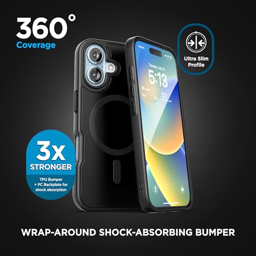 ENCASED Magnetic Card Case for iPhone 16 Plus with Removable Wallet Holder (Compatible with MagSafe) Black - size: iPhone 16 Plus