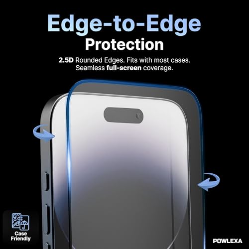 2 Pack Screen Protector for iPhone 17 Pro 6.3" 5X Stronger Tempered Glass 9H+ Hardness 12FT Military Grade Shatterproof HD Clear, Scratch Resistant Bubble-Free Installation Frame Case Friendly
