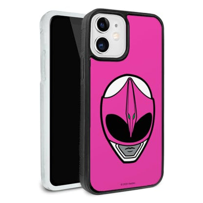 Power Rangers Pink Ranger Helmet Protective Slim Fit Hybrid Rubber Bumper - color: iPhone 12 | 12 Pro (Fits 6.1 Inch Display)