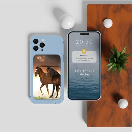 Phone Credit Card Holder Stick on, Phone Case Wallet, Cell Phone Pocket Self Adhesive Stretchy Lycra Stick on Wallet ID Credit Card Case Pouch Sleeve for All Smartphones, Horses - color: 317
