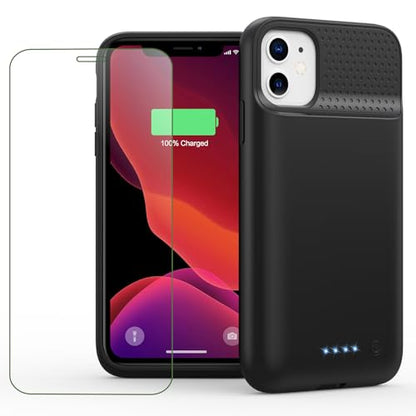 Feob Battery Case for iPhone 11/XR,[2026 Upgraded] 7500mAh Ultra-Slim Portable Extended Charger Case Cover for iPhone 11/XR Charging Case (6.1 Inch)-Black - color: Black