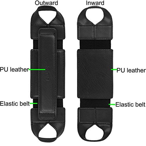 joylink Universal Tablet Hand Strap Holder, 360 Degrees Swivel Leather Handle Grip with Elastic Belt, Secure & Portable for 7.9" -8.4" Tablets (Samsung Asus Acer Google iPad mini), Black - color: Black