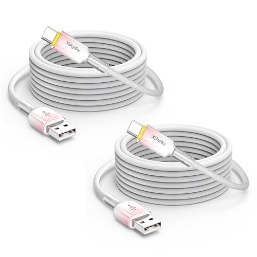 USB A to USB C Cable 10FT 2-Pack, 60W Fast Charging, 480Mbps Data - color: Pink Gradient, size: 10FT