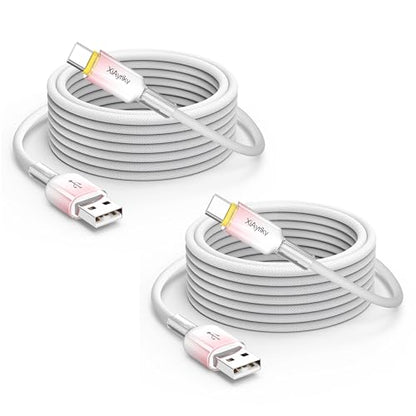 USB A to USB C Cable 10FT 2-Pack, 60W Fast Charging, 480Mbps Data - color: Pink Gradient, size: 10FT