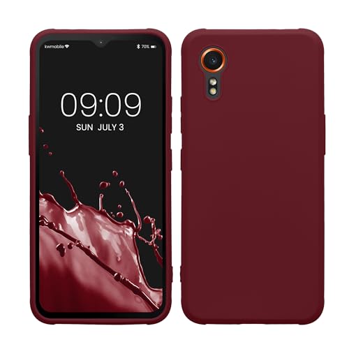 kwmobile Case Compatible with Samsung Galaxy Xcover7 Case - Soft Slim Protective TPU Silicone Cover - Bordeaux Violet - color: bordeaux violet