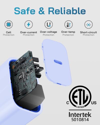 CXX 20W Fast Charger for iPhone 14/13/12 [3-Pack, MFi Certified] - color: Purple, size: 10FT