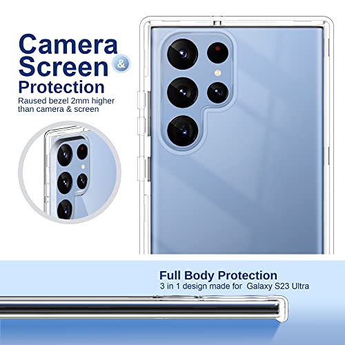 ULAK Clear for Galaxy S23 Ultra Case, Heavy Duty Shockproof Case Soft TPU Bumper Cover Transparent Protective Phone Case for Samsung Galaxy S23 Ultra 5G 6.8 inch - HD Clear - color: Clear