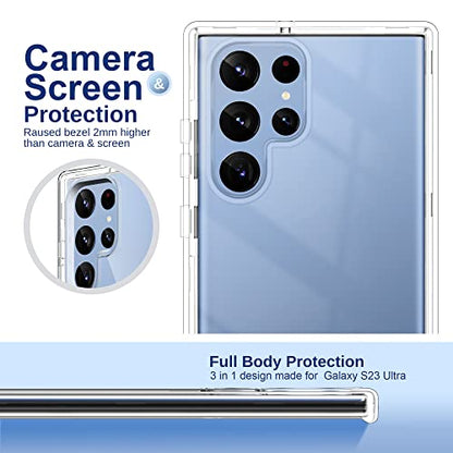 ULAK Clear for Galaxy S23 Ultra Case, Heavy Duty Shockproof Case Soft TPU Bumper Cover Transparent Protective Phone Case for Samsung Galaxy S23 Ultra 5G 6.8 inch - HD Clear - color: Clear