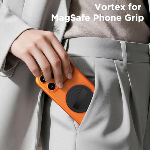 Magnetic Phone Grip Ring, Compatible with MagSafe, Upgraded Liquid Silicone for Secure Comfort, Rotating Finger Loop Ring Grip Holder for iPhone 17/16/15/14/13/12 Pro Max Plus, Black - color: Black