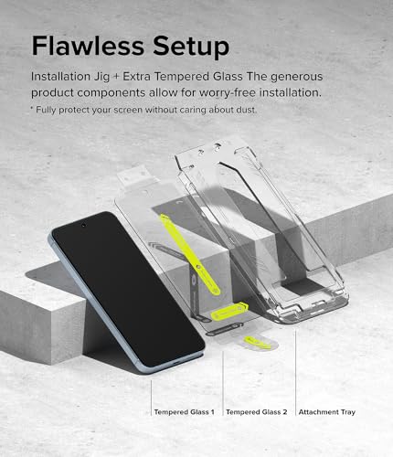 Ringke for Samsung Galaxy A35 5G Screen Protector [Easy Slide, 2 Pack] | Easy Installation with Alignment Tool, Case Friendly Premium 9H Hardness Tempered Glass - size: Galaxy A35
