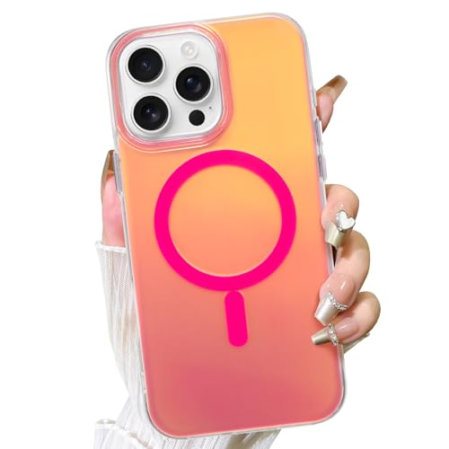 Fiyart Magnetic for iPhone 16 Pro Case - Iridescent Cute 6.3" Rose Red - color: Iridescent Rose Red, size: iPhone 16 Pro
