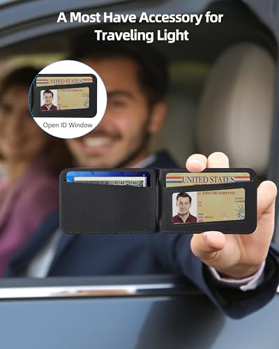 for MagSafe Wallet with Adjustable Stand, 9 Card Holder, Open ID Window - color: Black Elastic Band