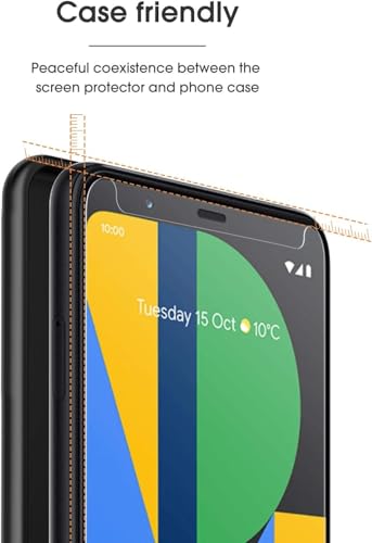 OMOTON [4 Pack] Screen Protector Compatible with Google Pixel 4XL, Tempered Glass Screen Protector for Google Pixel 4 XL 2019 Released, Scratch Resistant/Case Friendly - size: Pixel 4 XL - 6.3 Inch