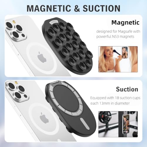 Magnetic Phone Grip Holder for MagSafe Phone Grip, Magnetic Suction Cup - color: Pink