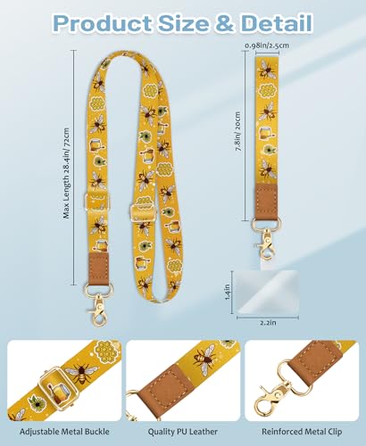Yonlevres Phone Lanyard Crossbody Strap Wrist Neck Adjustable Women Bee - color: Bee