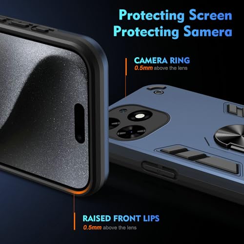 for Infinix Smart 8 X6525 Case,Compatible with Tecno Spark Go 2024 BG6 case Spark 20 KJ5/20C BG7 Case/Infinix Hot 40i X6528B Phone Case Cover Blue - color: HY-GZS-blue, size: Infinix Smart 8