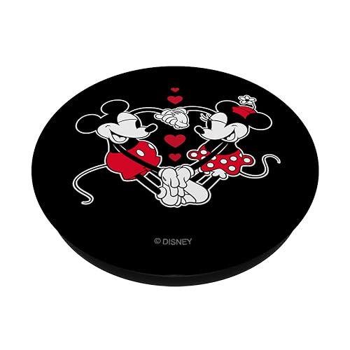 Disney Mickey and Minnie Love Gaze Hearts Black PopSockets Adhesive PopGrip - style: Adhesive PopGrip