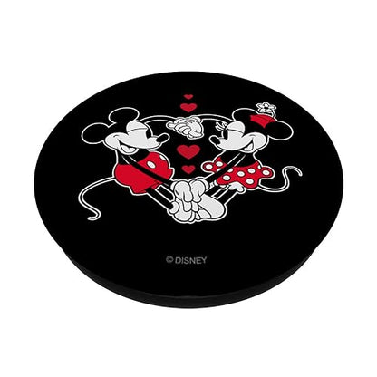 Disney Mickey and Minnie Love Gaze Hearts Black PopSockets Adhesive PopGrip - style: Adhesive PopGrip