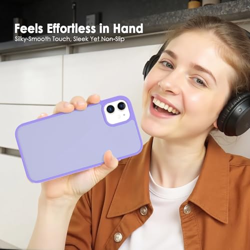 TENOC Phone Case Compatible with iPhone 11, Light Purple Case Translucent Protective Bumper Matte Hard Back Cover for 6.1 Inch - color: Light Purple, size: iPhone 11