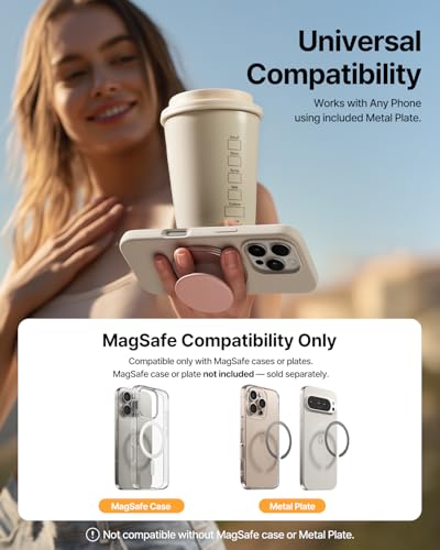 Sinjimoru Magnetic Phone Grip for MagSafe, Kick-Out Ring Stand, Space Gray - color: Space Gray