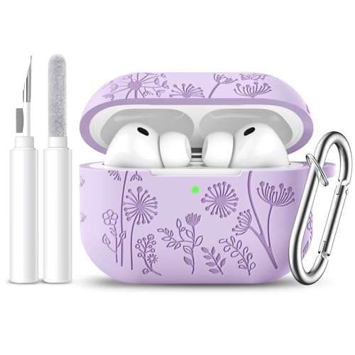 Lerobo for AirPods Pro 3 Case with Cleaner Kit & Keychain, Lavender - color: A-Lavender, size: AirPods Pro 3