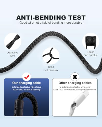 SIQIWO Multi USB C Cable Fast Charging 4FT/2 Pack, 4 in 1 Charger Cord - color: Black