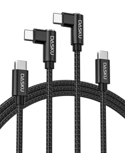 90 Degree USB C to USB C Cable 2Pack 6FT 60W iPhone 17 Pro Max Charging - color: Black, size: 6FT, style: USB C to USB C