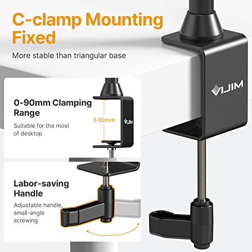 JUSMO LS15 Pro Camera Desk Mount, Aluminum Overhead Camera Mount Rig