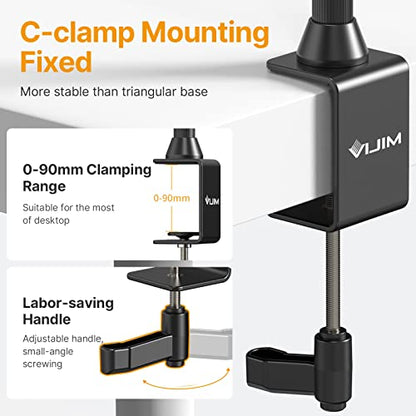JUSMO LS15 Pro Camera Desk Mount, Aluminum Overhead Camera Mount Rig