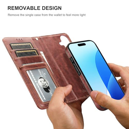 Bocasal for MagSafe Wallet Case Card Holder for iPhone 16, Brown - color: Brown for MagSafe