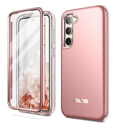 SURITCH for Samsung Galaxy S23 Plus Case, [Built-in Screen Protector] [Dual-Layer Protection ] Full Protection Shockproof Rugged Bumper Phone Cover for Samsung S23 Plus 6.6 Inch - Rose Gold - color: Rose Gold