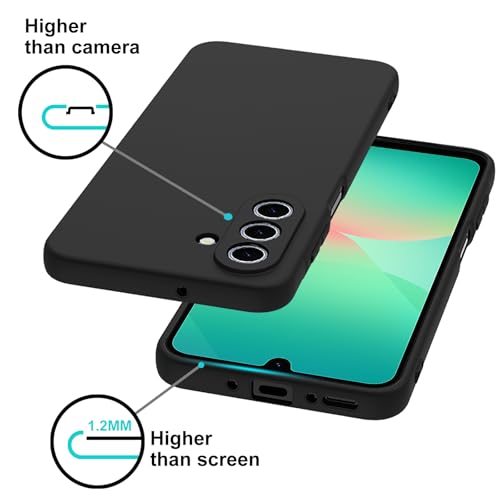 TENOC Phone Case for Samsung Galaxy A26 5G, Black Case Anti-Fingerprint Protective Bumper Matte Cover - color: Black Matte, size: A26