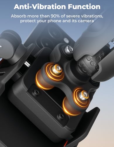 KEMIMOTO Motorcycle Phone Mount with Anti-Theft, Anti-Vibration Dampener