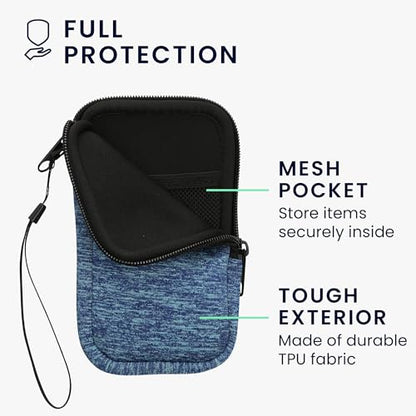 kwmobile Universal Phone Pouch Size M - 5.5" - Neoprene Smartphone Pouch with Zip - Water-Repellent Mobile Phone Case - Sleeve in Ocean Blue/Light Blue - color: ocean blue / light blue, size: M - 5.5"