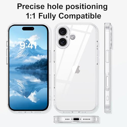 YINLAI Compatible with iPhone 17 Case, Crystal Transparent Anti-Yellowing Upgraded Full Camera Protection Supports Wireless Charging Slim Shockproof Protective Phone Cover 6.3" (Clear) - color: Clear, size: iPhone 17 6.3"